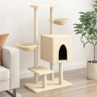 Vidaxl -Katzenmöbel mit Sisal -Kratzerpfosten 117 cm Creme -Colored