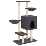 Vidaxl -Katzenmöbel mit Sisal -Kratzerpfosten 117 cm dunkelgrau - afbeelding 2