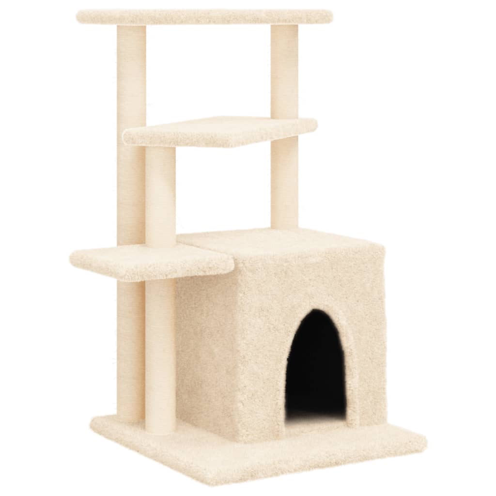 Vidaxl -Katzenmöbel mit Sisal -Kratzerpfosten 83,5 cm Creme -Colored