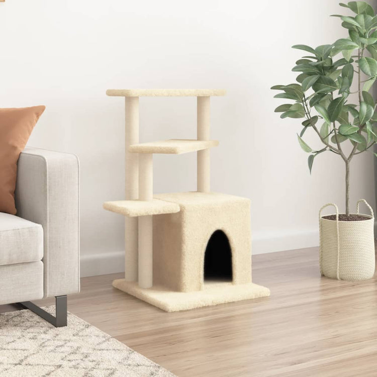 Vidaxl -Katzenmöbel mit Sisal -Kratzerpfosten 83,5 cm Creme -Colored