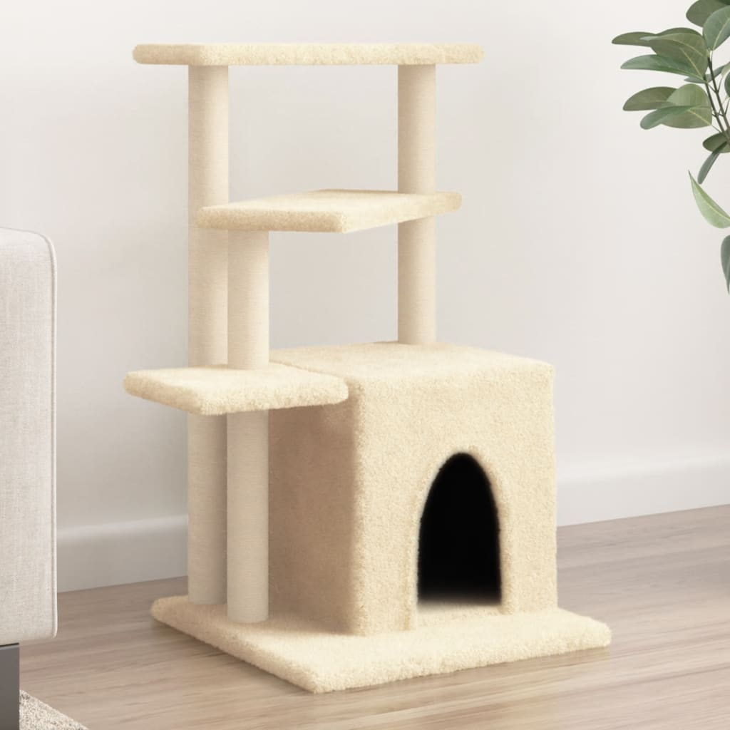 Vidaxl -Katzenmöbel mit Sisal -Kratzerpfosten 83,5 cm Creme -Colored