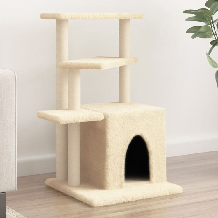 Vidaxl -Katzenmöbel mit Sisal -Kratzerpfosten 83,5 cm Creme -Colored