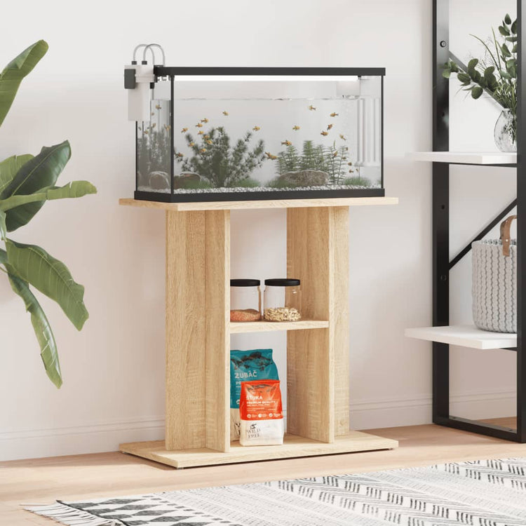 Vidaxl Aquarium Standard 60x30x60 cm verarbeitetes Holz Sonoma Eichefarbe