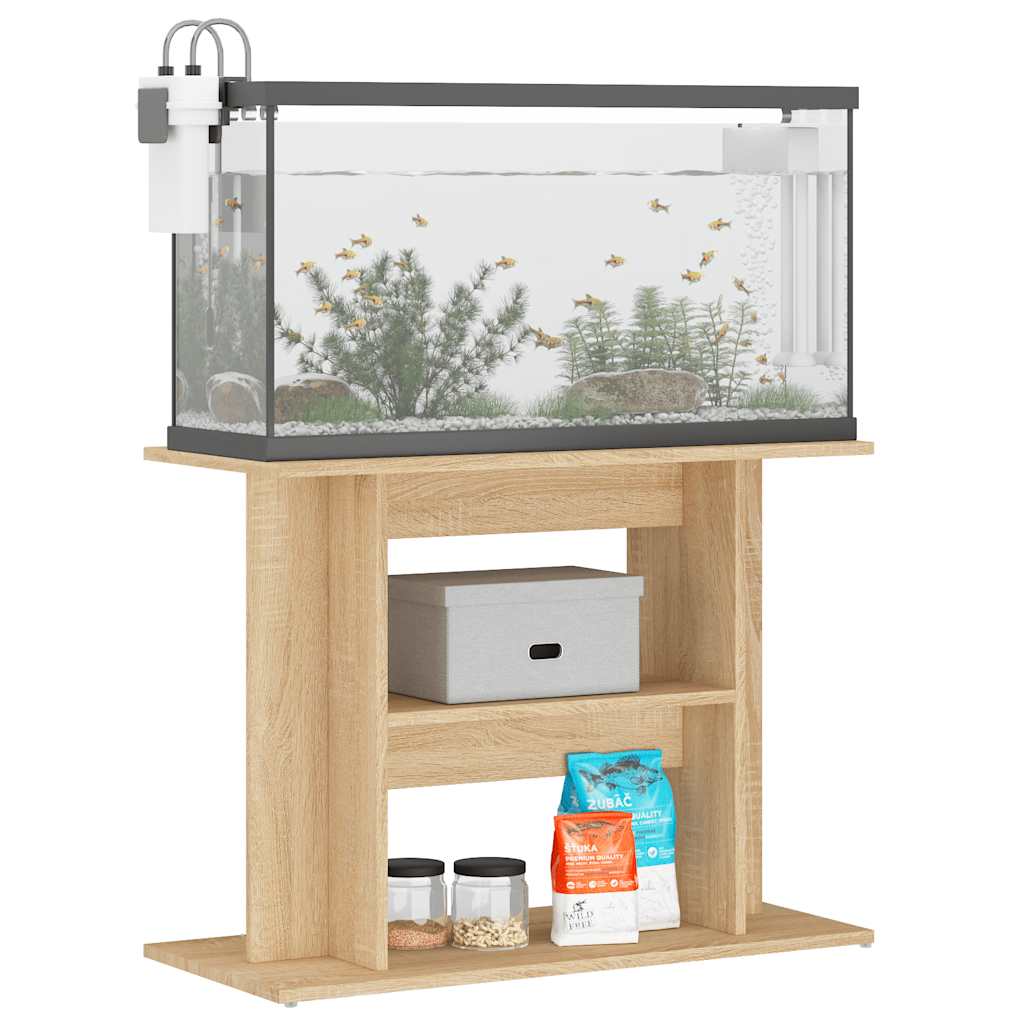 VIDAXL Aquarium Standard 80x35x60 cm verarbeitetes Holz Sonoma Eiche gefärbt
