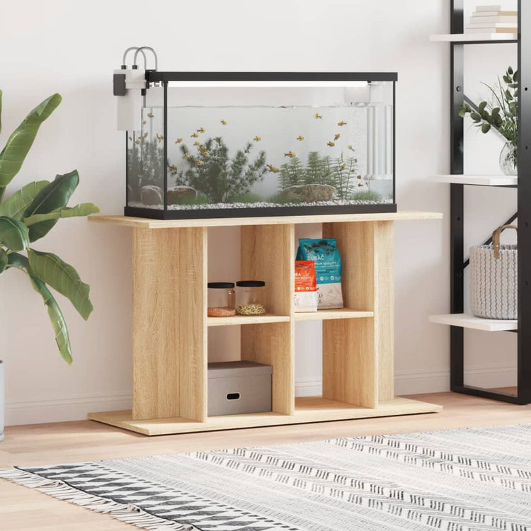 VIDAXL Aquarium Standard 100x40x60 cm verarbeitetes Holz Sonoma Eich