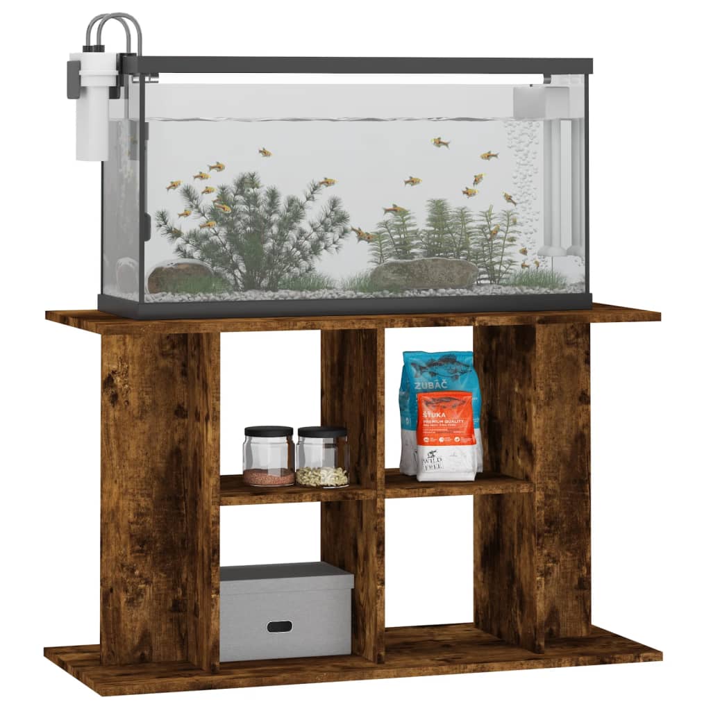 VIDAXL Aquarium Standard 100x40x60 cm verarbeiteter Holzgeräuchchen -Eichenfarbe