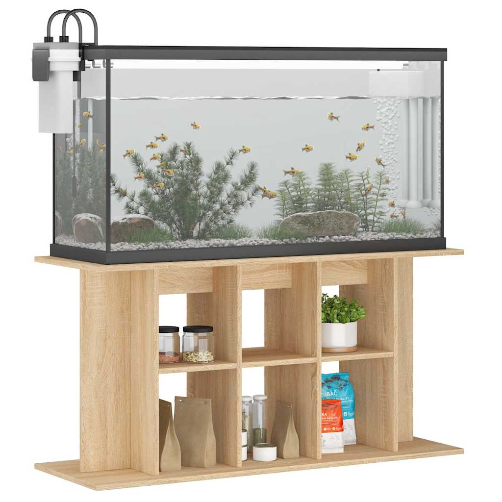 Vidaxl Aquarium Standard 120 x 40 x 60 cm verarbeitetes Holz Sonoma Eichefarbe