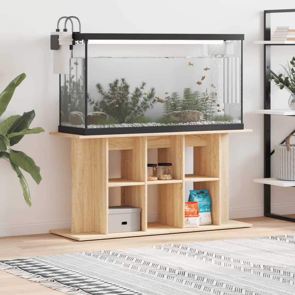 Vidaxl Aquarium Standard 120 x 40 x 60 cm verarbeitetes Holz Sonoma Eichefarbe