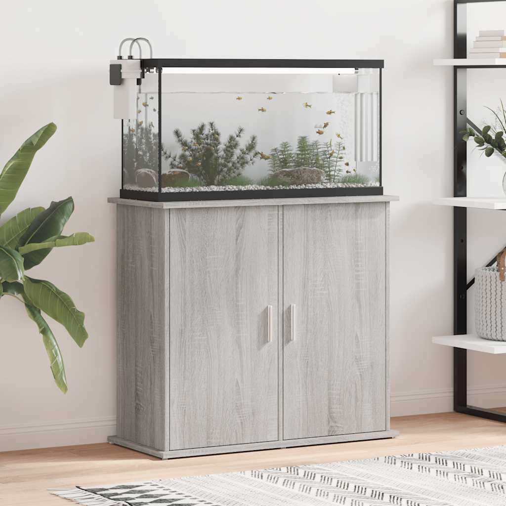 Vidaxl Aquarium Standard 81x36x73 cm verarbeiteter Holzgrau Sonoma -Eiche