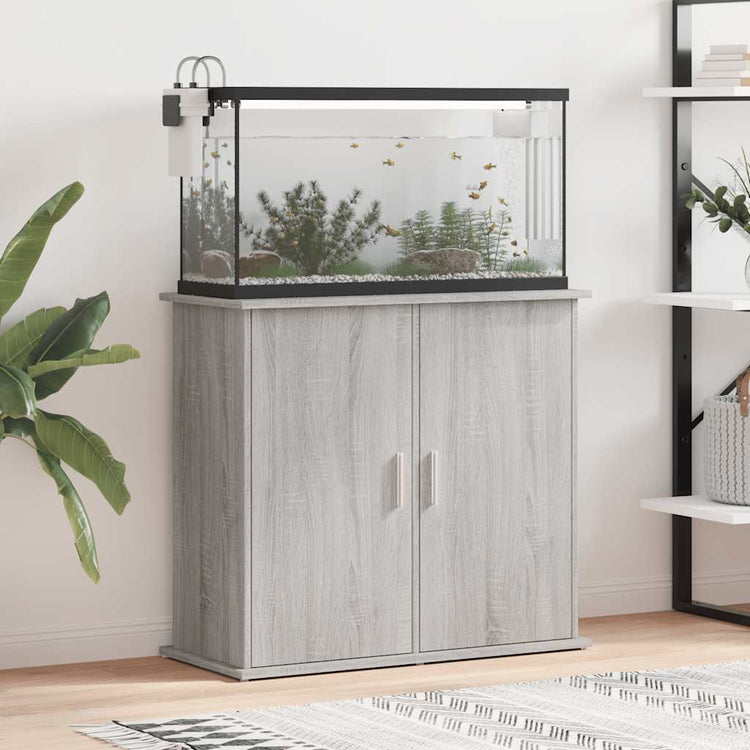 Vidaxl Aquarium Standard 81x36x73 cm verarbeiteter Holzgrau Sonoma -Eiche