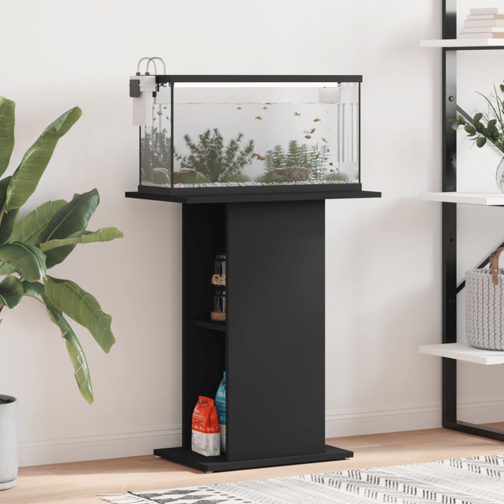 Vidaxl Aquarium Standard 60,5 x 36 x 72,5 cm verarbeitetes Holzschwarz