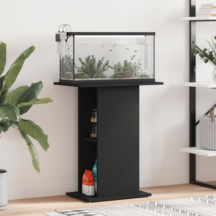 Vidaxl Aquarium Standard 60,5 x 36 x 72,5 cm verarbeitetes Holzschwarz