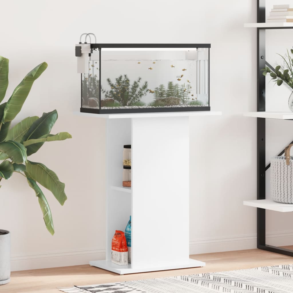Vidaxl Aquarium Standard 60,5 x 36 x 72,5 cm verarbeitetes Holz Hochglanz weiß