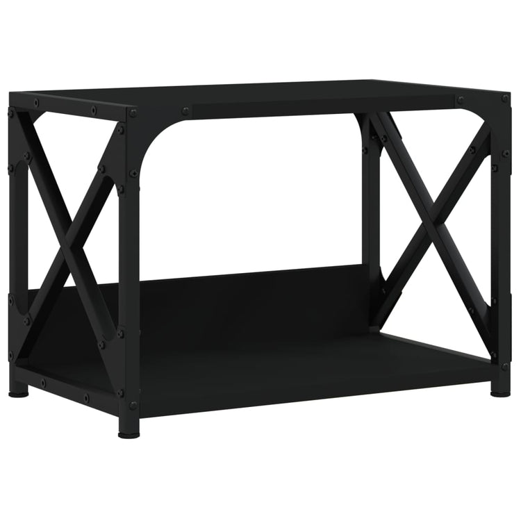 VIDAXL-Druckerständer 2-layer 44x26x31.5 cm verarbeitetes Holz schwarz