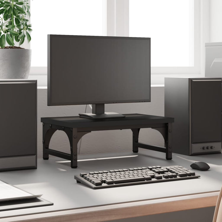 Vidaxl Monitor Standard 37x23x14 cm verarbeitetes Holzschwarz schwarz