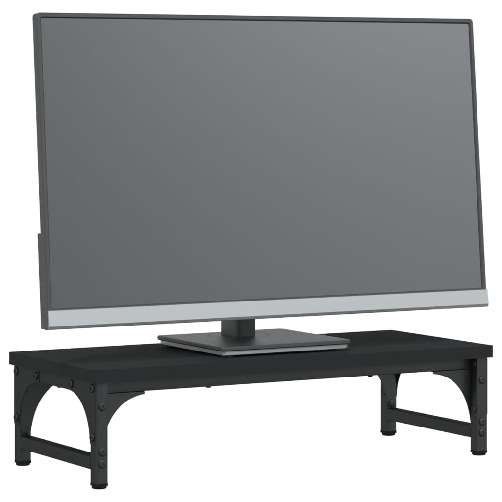 Vidaxl Monitor Standard 55x23x14 cm verarbeitetes Holzschwarz schwarz