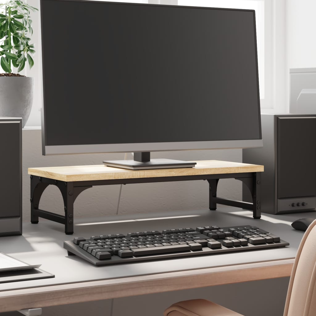 VIDAXL Monitor Standard 55x23x14 cm verarbeitetes Holz Sonoma Eiche gefärbt