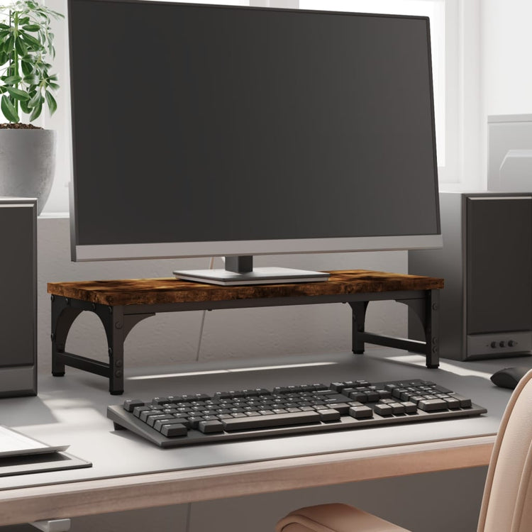 Vidaxl Monitor Standard 55x23x14 cm verarbeiteter Holzgeräuchchen -Eiche gefärbt