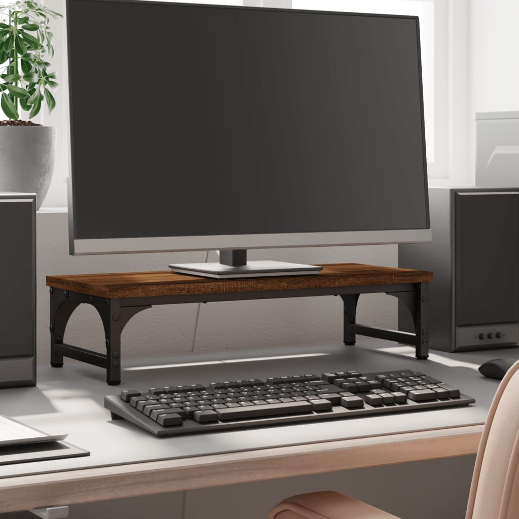 VIDAXL Monitor Standard 55x23x14 cm verarbeitete Holzbraune -Eichenfarbe
