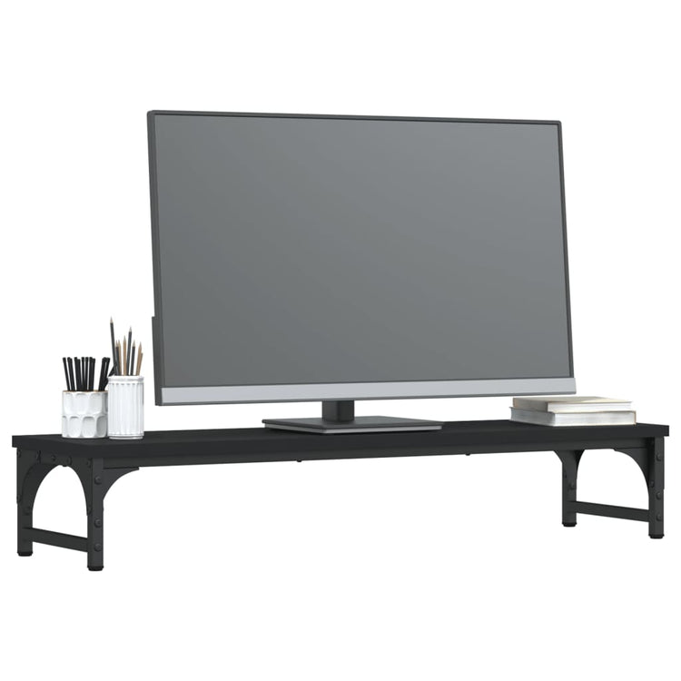 Vidaxl Monitor Standard 85x23x15.5 cm verarbeitetes Holz schwarz