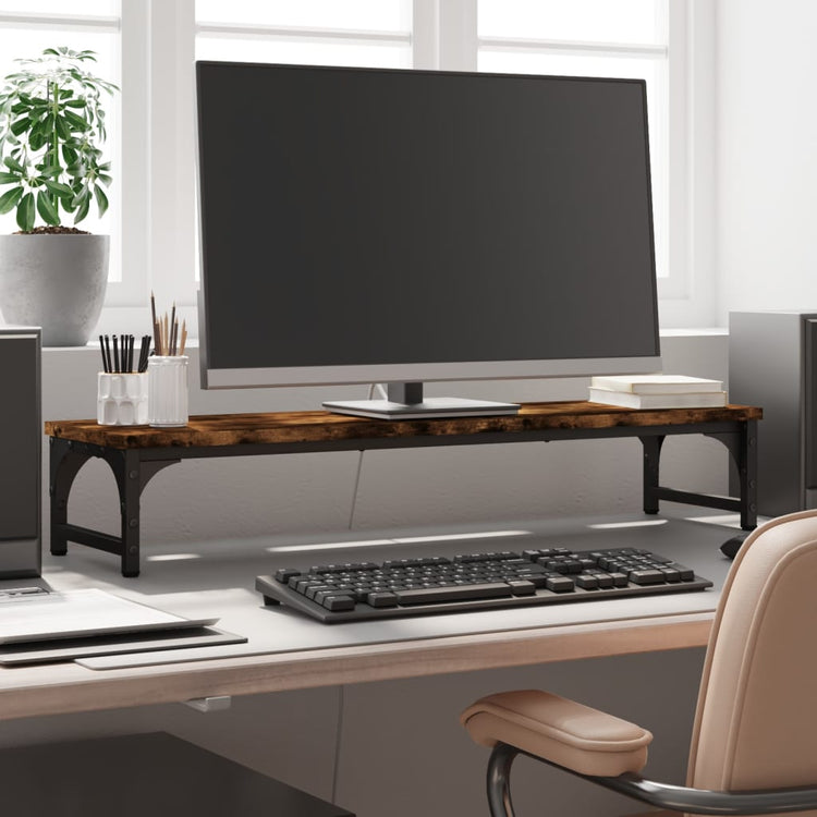 Vidaxl Monitor Standard 85x23x15.5 cm verarbeiteter Holzgeräuchchen -Eichenfarbe