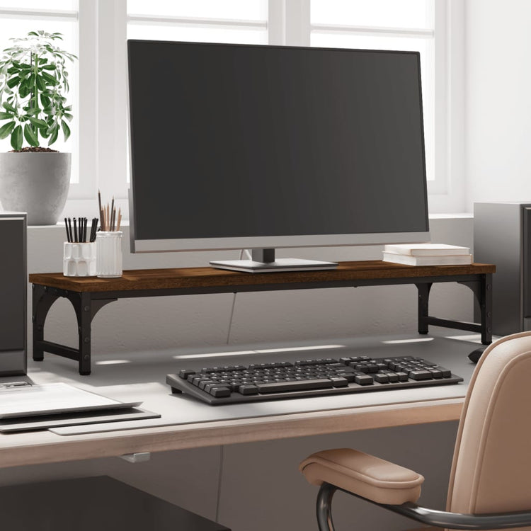 VIDAXL Monitor Standard 85x23x15.5 cm verarbeitete Holzbraune -Eichenfarbe