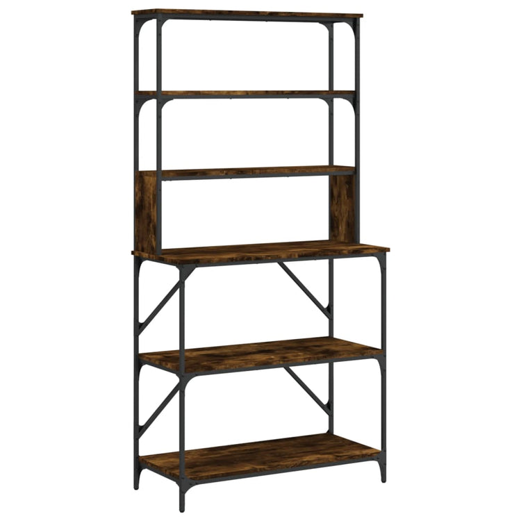 VIDAXL BAKKERSREK 6-LAYER 90X40X180 CM PRISHED HOLKEL Räucher Eiche Farbe