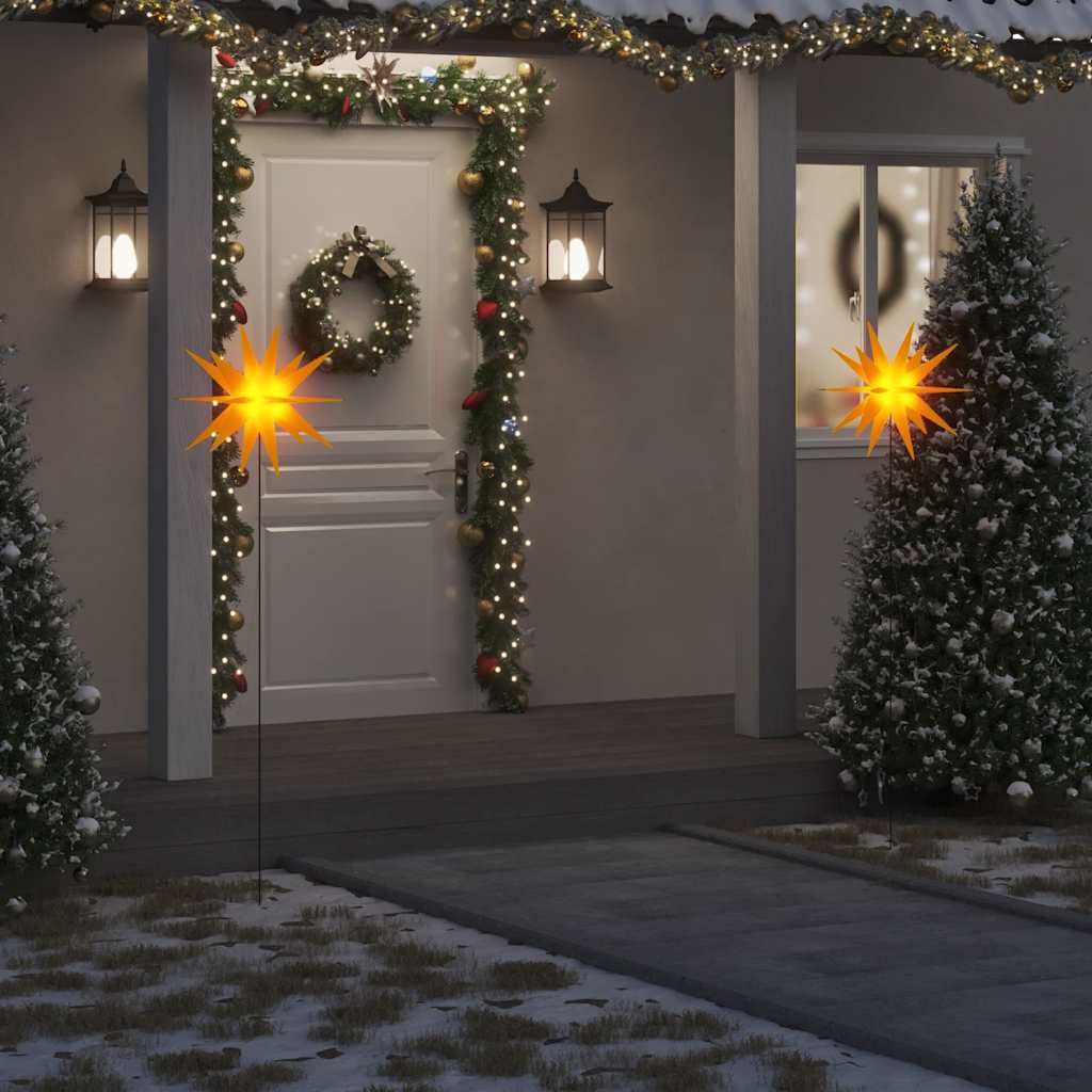 VIDAXL -Weihnachtslampe mit Erdungsnadel und LED faltbar 57 cm Gelb