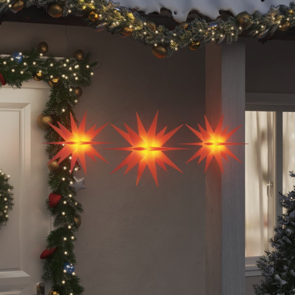 VIDAXL -Weihnachtslampen mit LEDs 3 PCs rot falten