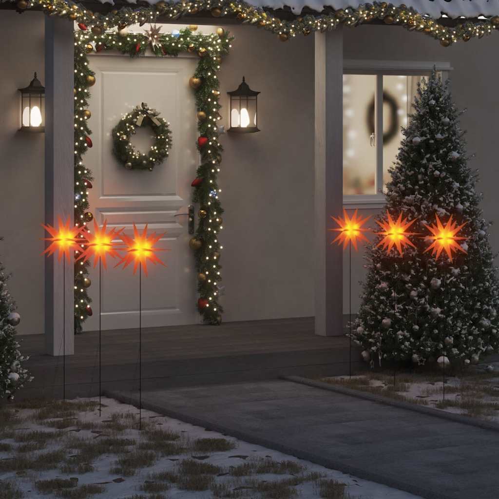 VIDAXL -Weihnachtslampen mit Bodennadel und LEDs 3 ST 35 cm rot