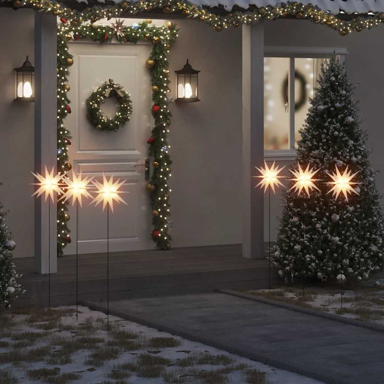 Vidaxl Weihnachtslampen mit Erdnadel und LEDs 3 ST 35 cm Weiß