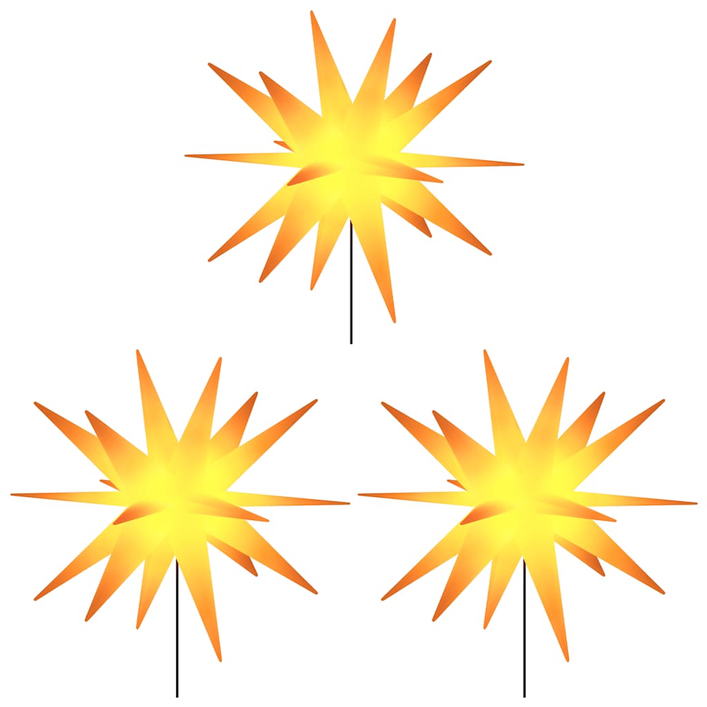 VIDAXL -Weihnachtslampen mit Erdnadel und LEDs 3 ST 35 cm Gelb