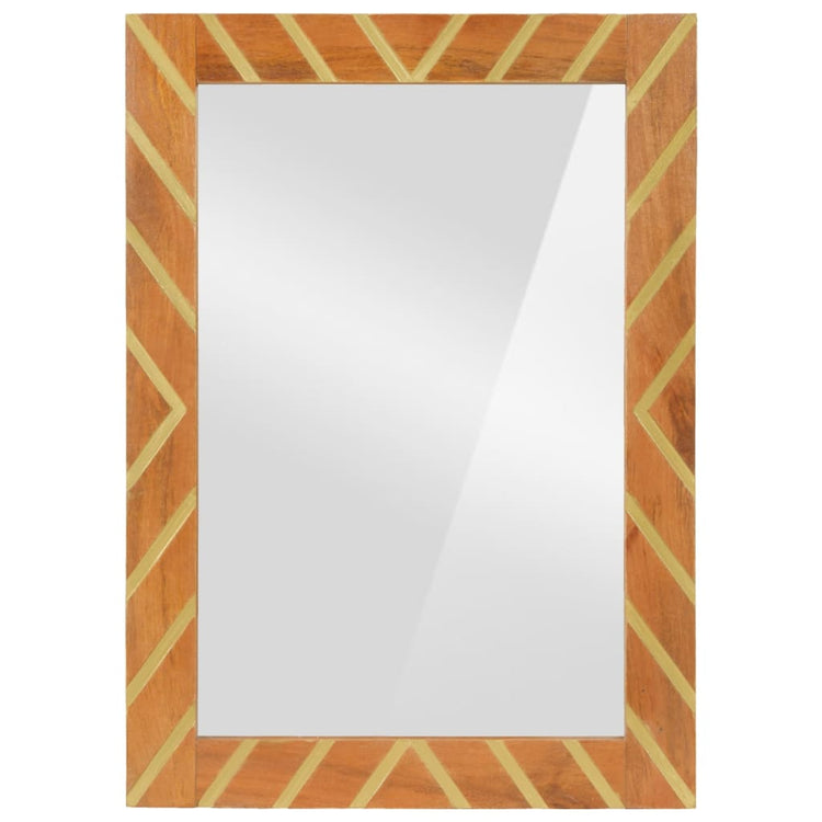 Vidaxl Badezimmerspiegel 50x70x3 cm Festes Mangoholz und Glasbraun
