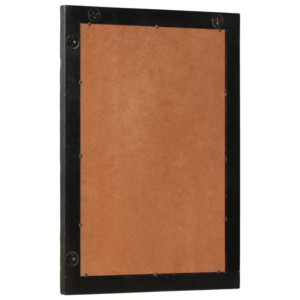 Vidaxl Badezimmerspiegel 50x70x2,5 cm Festes Mangoholz und Glasschwarz