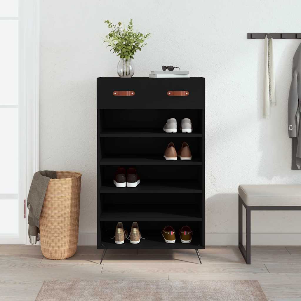 Vidaxx Schuhschrank 60x35x105 cm lackiertes Holz schwarz