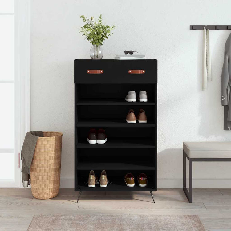 Vidaxx Schuhschrank 60x35x105 cm lackiertes Holz schwarz