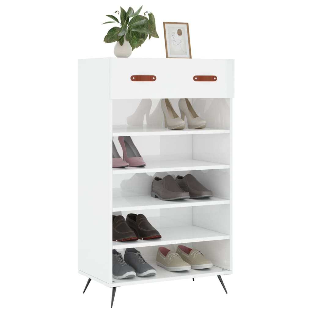 Vidaxx Schuhschrank 60x35x105 cm lackiertes Holz Hochglanz weiß