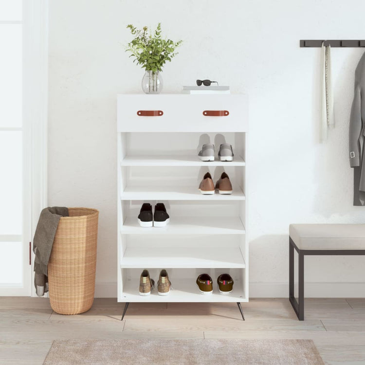 Vidaxx Schuhschrank 60x35x105 cm lackiertes Holz Hochglanz weiß