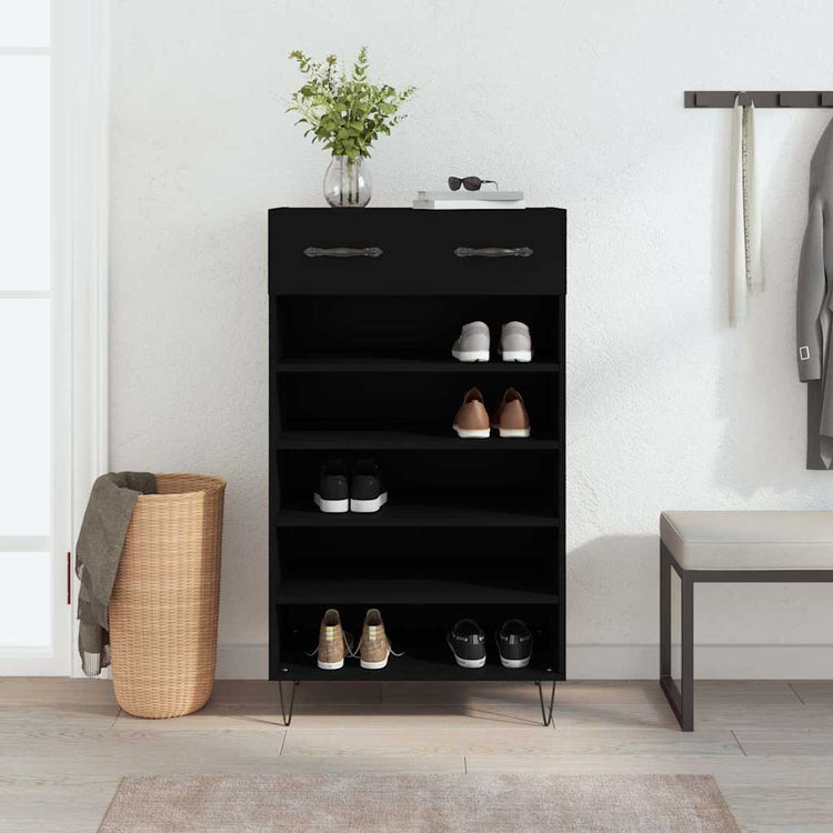 Vidaxx Schuhschrank 60x35x105 cm lackiertes Holz schwarz