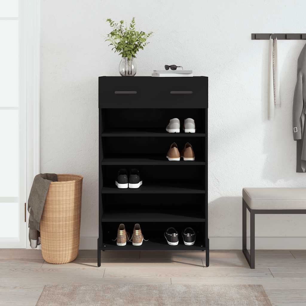 Vidaxx Schuhschrank 60x35x105 cm lackiertes Holz schwarz