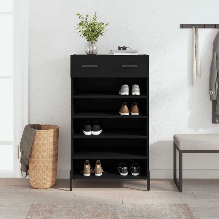 Vidaxx Schuhschrank 60x35x105 cm lackiertes Holz schwarz