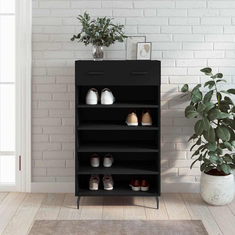 Vidaxx Schuhschrank 60x35x105 cm lackiertes Holz schwarz