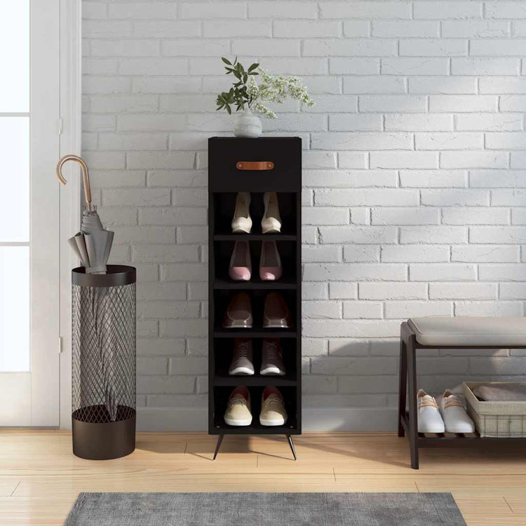 Vidaxx Schuhschrank 30x35x105 cm lackiertes Holz schwarz
