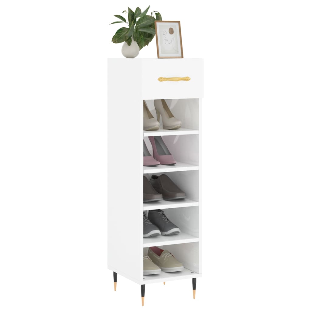 Vidaxx Schuhschrank 30x35x105 cm lackiertes Holz Hochglanz weiß