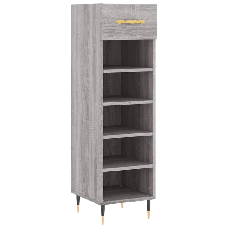 Vidaxx Schuhschrank 30x35x105 cm, Holzwerkstoff, Farbe Sonoma-Eiche grau