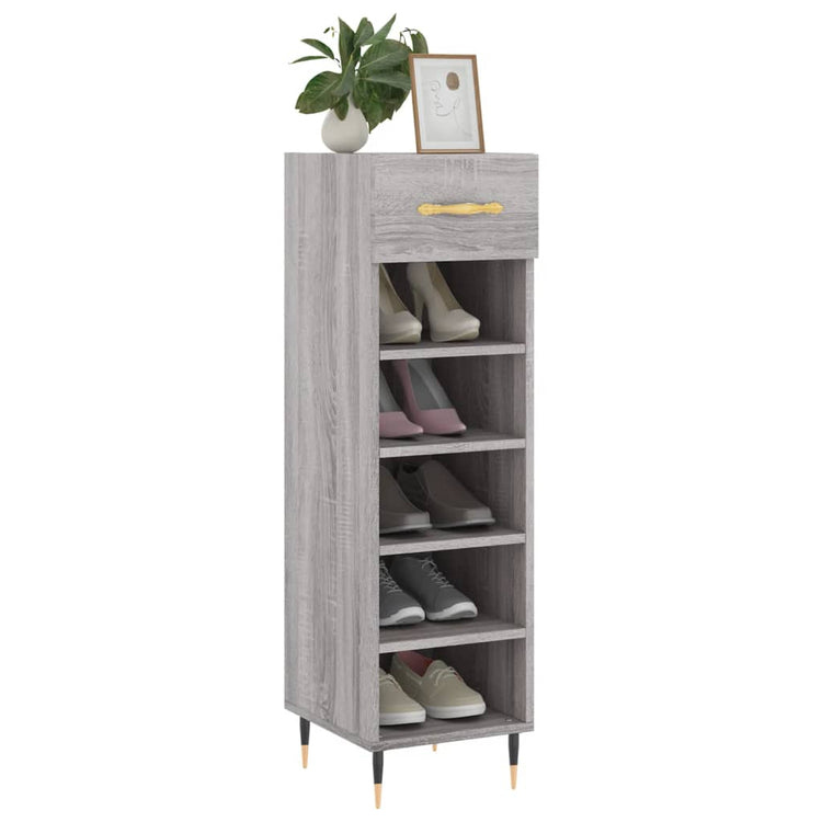 Vidaxx Schuhschrank 30x35x105 cm, Holzwerkstoff, Farbe Sonoma-Eiche grau