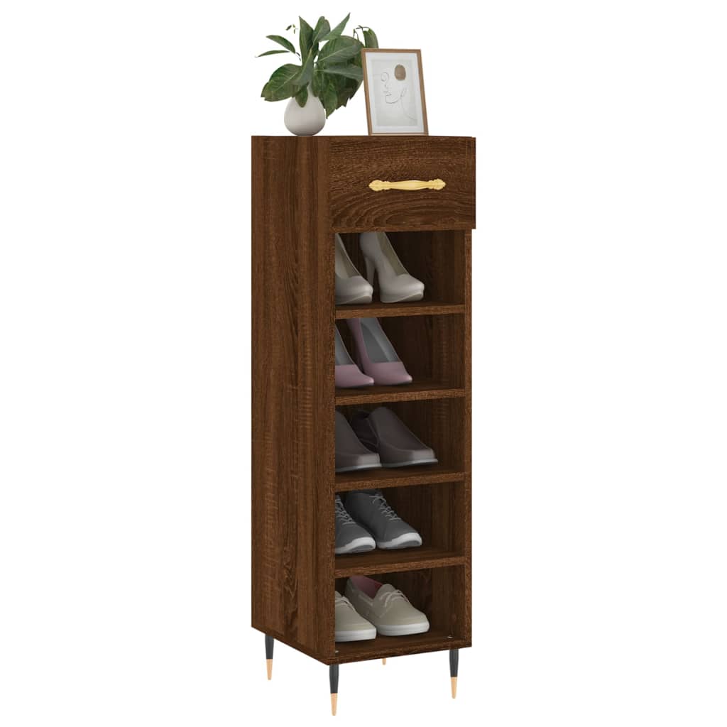 Vidaxx Schuhschrank 30x35x105 cm, fertige Holzfarbe, braune Eiche