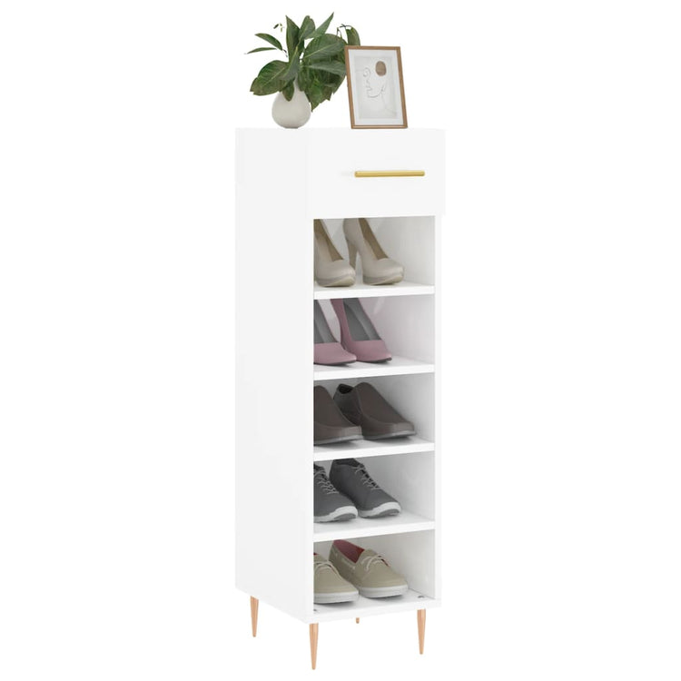 Vidaxx Schuhschrank 30x35x105 cm lackiertes Holz Hochglanz weiß