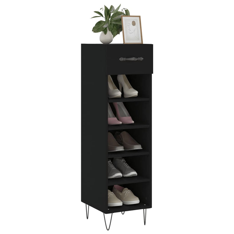 Vidaxx Schuhschrank 30x35x105 cm lackiertes Holz schwarz