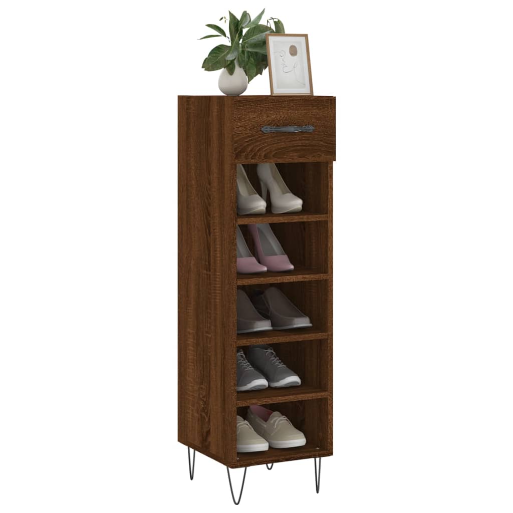 Vidaxx Schuhschrank 30x35x105 cm, fertige Holzfarbe, braune Eiche